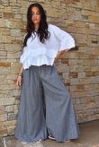 Arbi Gingham Palazzo Pant Black